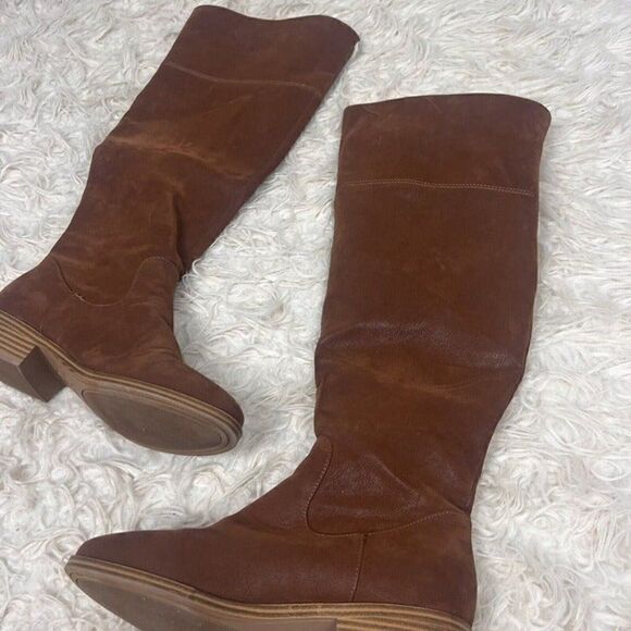 MIA Womens Marri Tall Distressed faux leather pull-on Brown Cognac Boot Size 7 - Picture 10 of 12